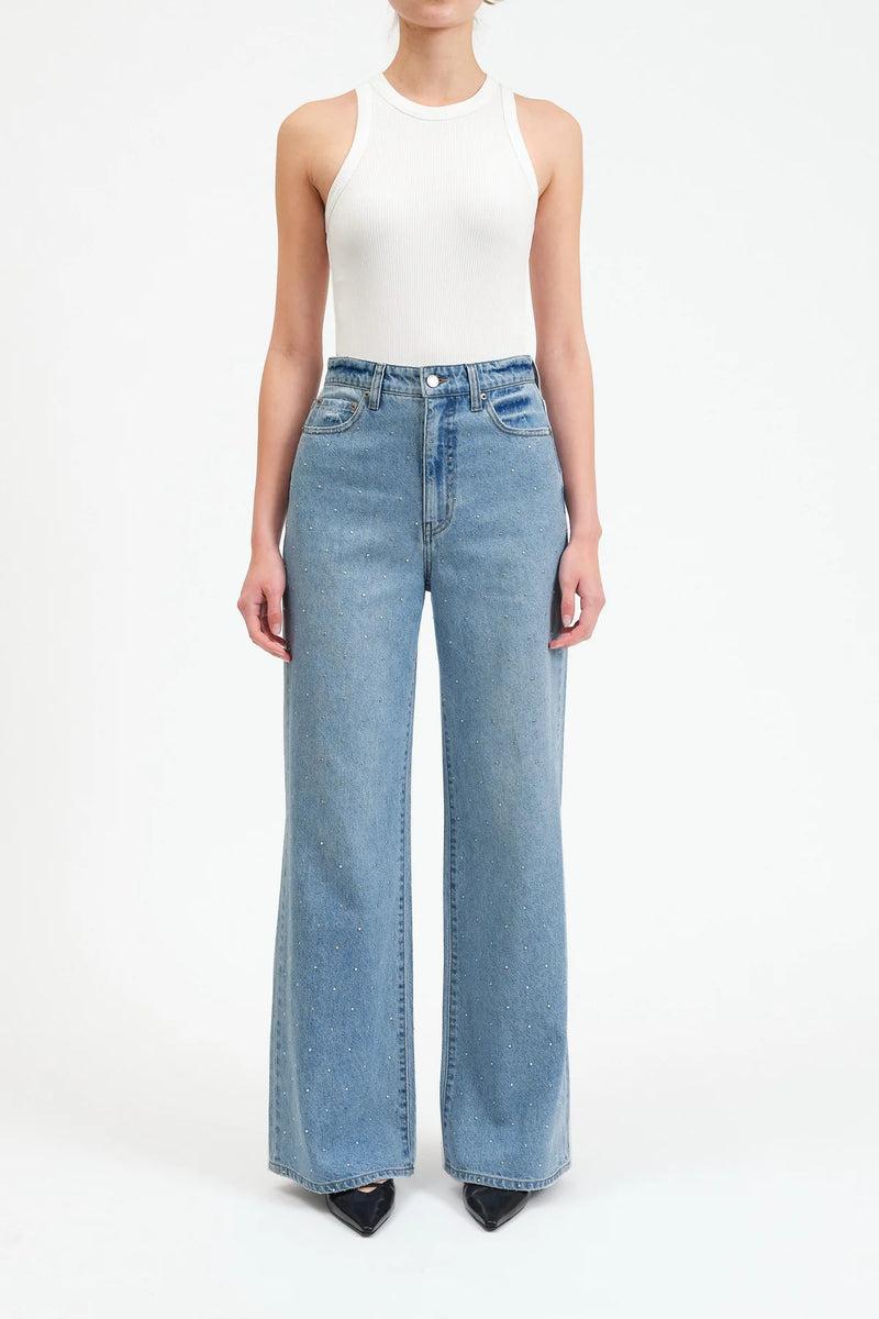 Far Out High Rise Wide Leg Jean - Twinkle