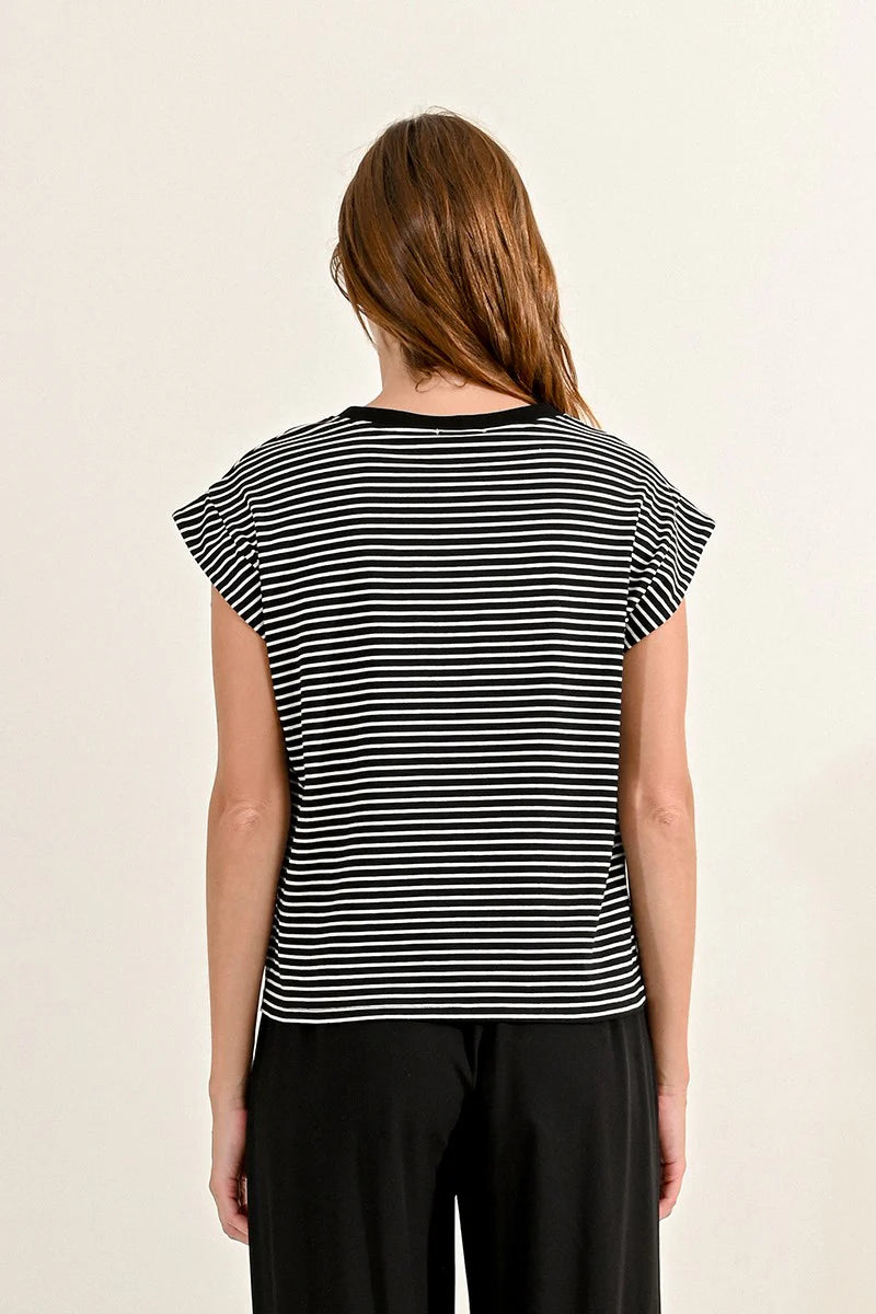 Black/White Striped Tee